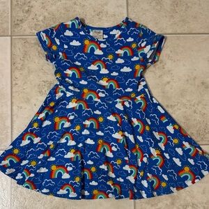 Frugi rainbow dress size 2-3 years amazing condition